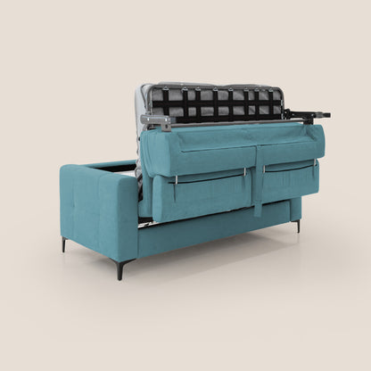 Gardenia divano letto materasso alto 18 cm con poggiatesta reclinabili e rivestimento impermeabile T02 azzurro