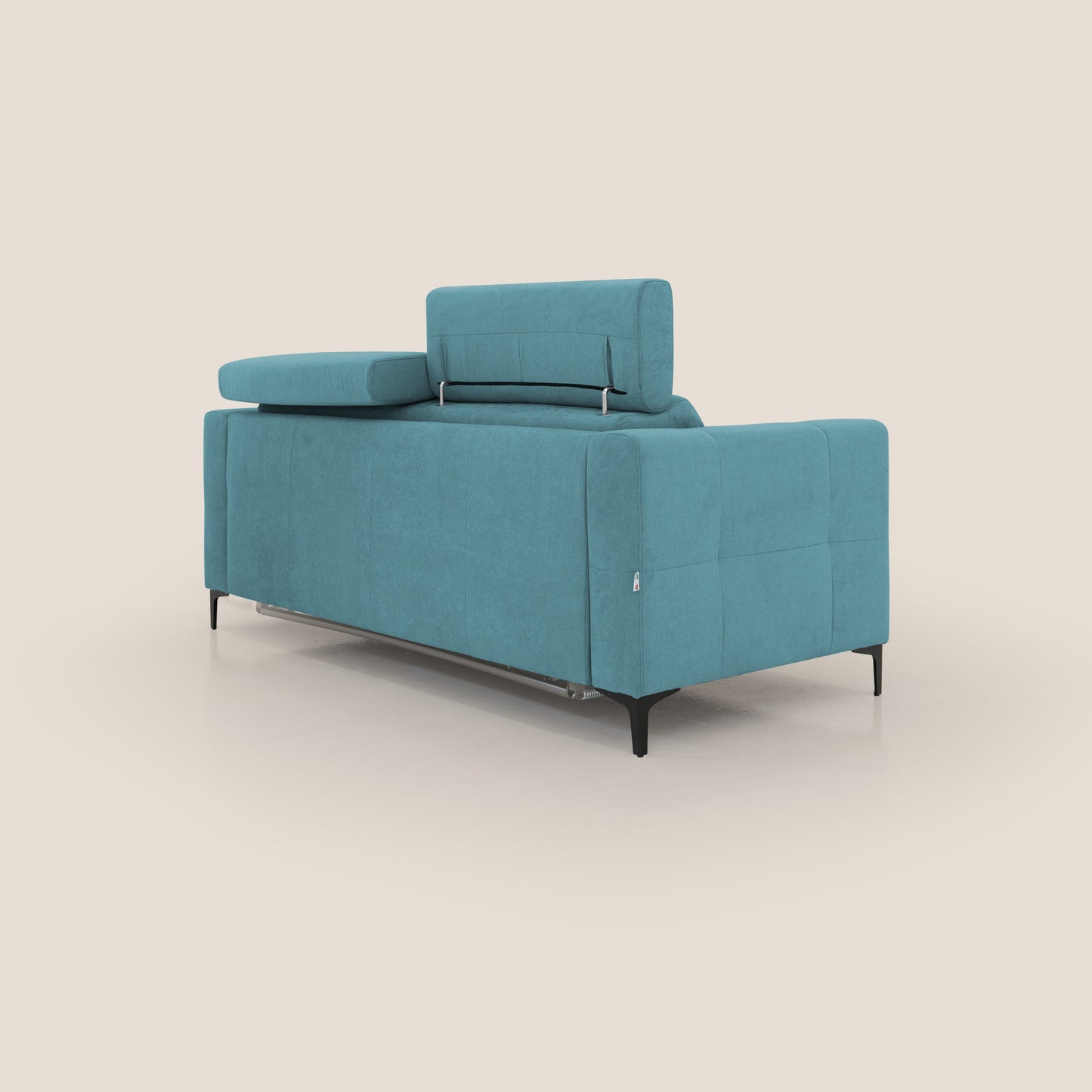 Gardenia divano letto materasso alto 18 cm con poggiatesta reclinabili e rivestimento impermeabile T02 azzurro