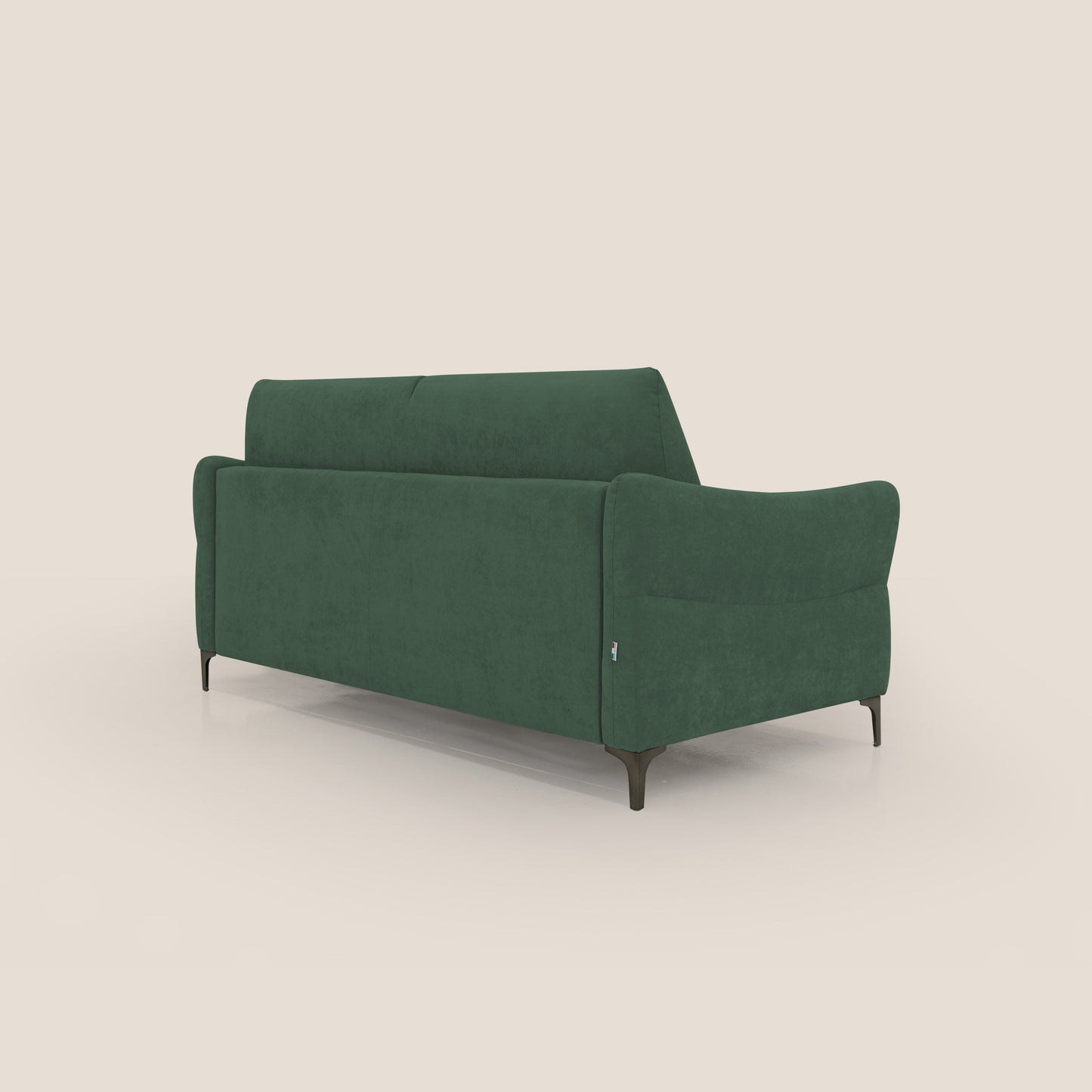 Dalia divano letto con materasso H18 cm e piedi alti in raffinato tessuto smacchiabile T17 verde