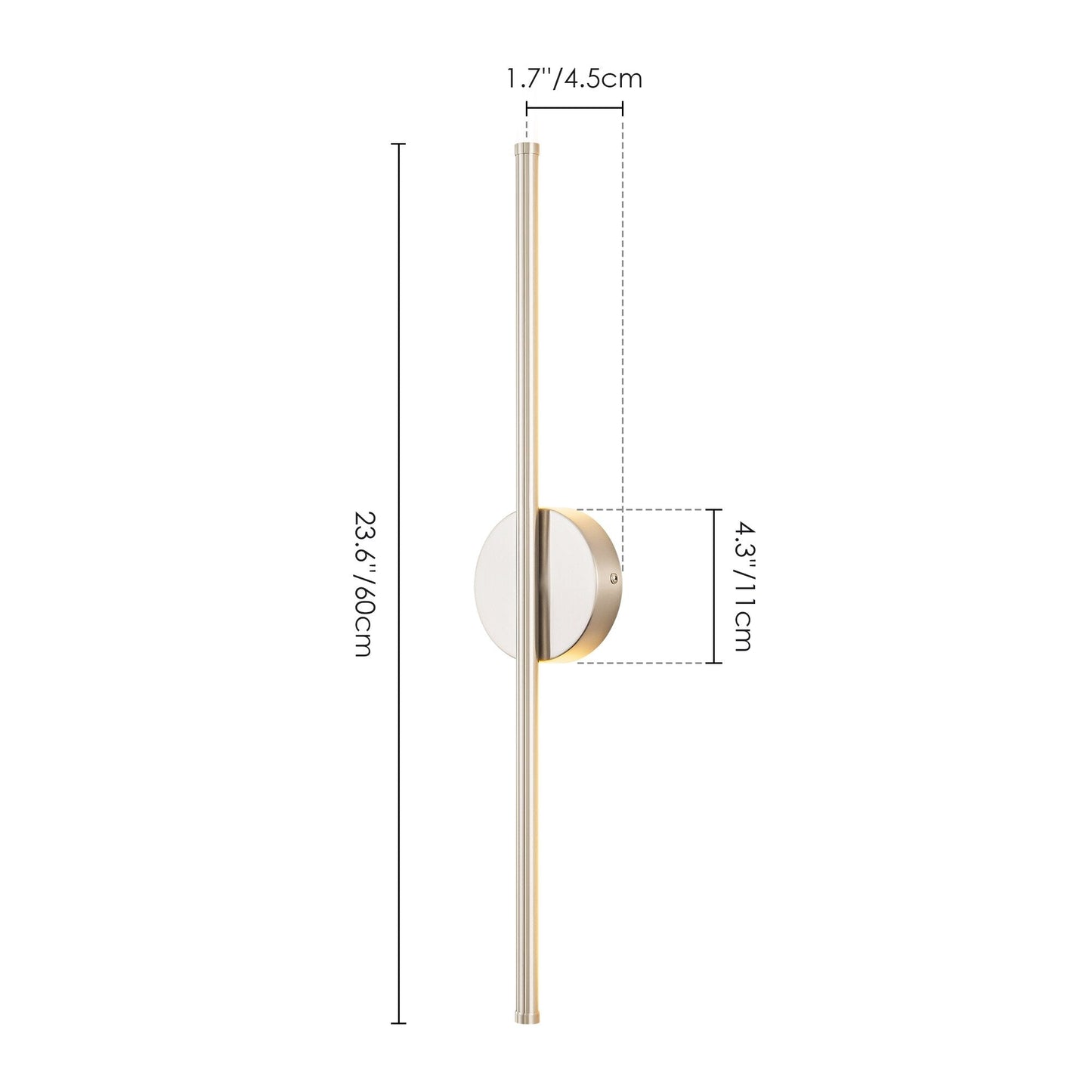 1-Light 23.6 in. Modern Linear Dimmable Integrated LED Bathroom Vanity Light Wall Sconce