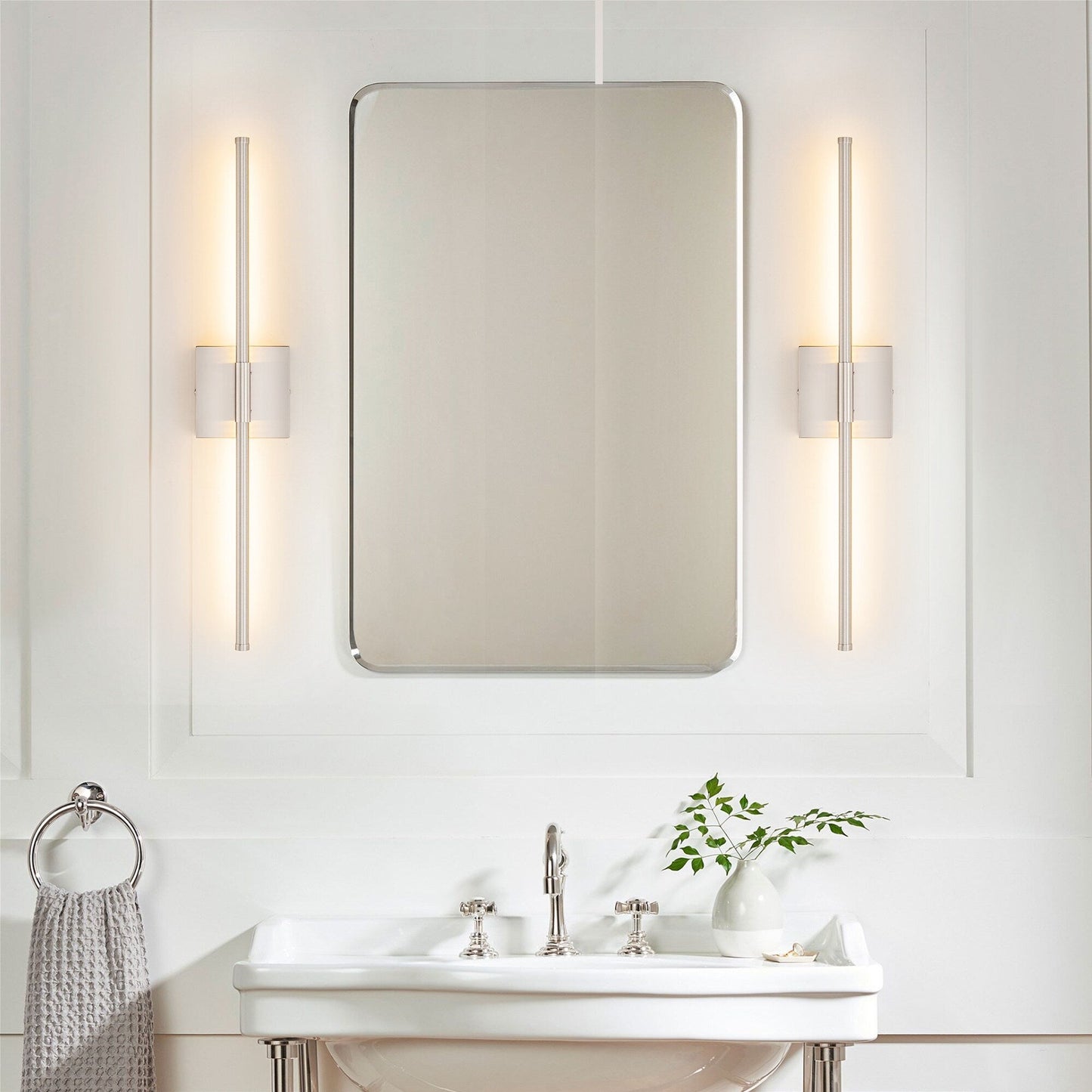 1-Light 23.6 in. Modern Linear Dimmable Integrated LED Bathroom Vanity Light Wall Sconce