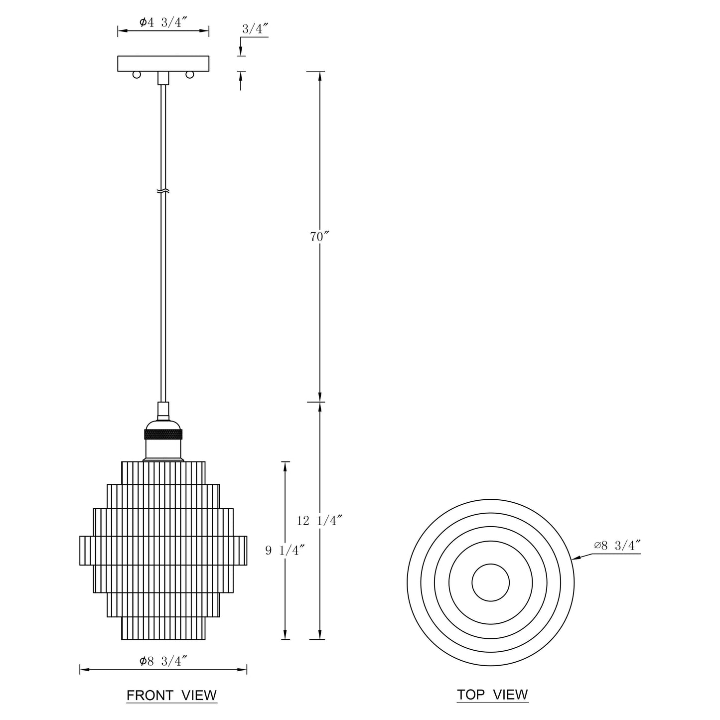 C Cattleya 1-Light Antique Brass Hanging Pendant Light with Striped Glass Shade - Antique Brass