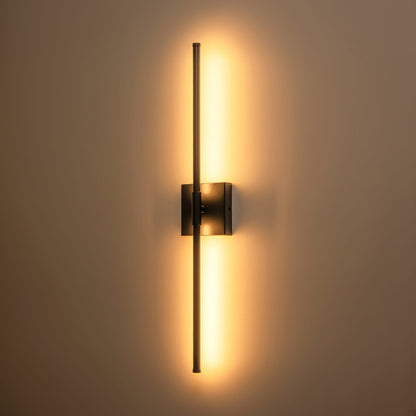 1-Light Black/ Gold/ Nickel Modern Long Linear Strip Wall Sconce Dimmable LED Bathroom Vanity Light