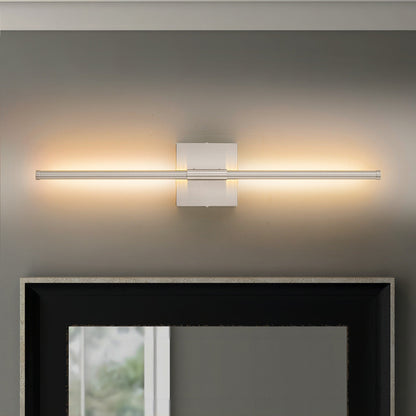1-Light Black/ Gold/ Nickel Modern Long Linear Strip Wall Sconce Dimmable LED Bathroom Vanity Light