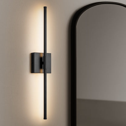 1-Light Black/ Gold/ Nickel Modern Long Linear Strip Wall Sconce Dimmable LED Bathroom Vanity Light