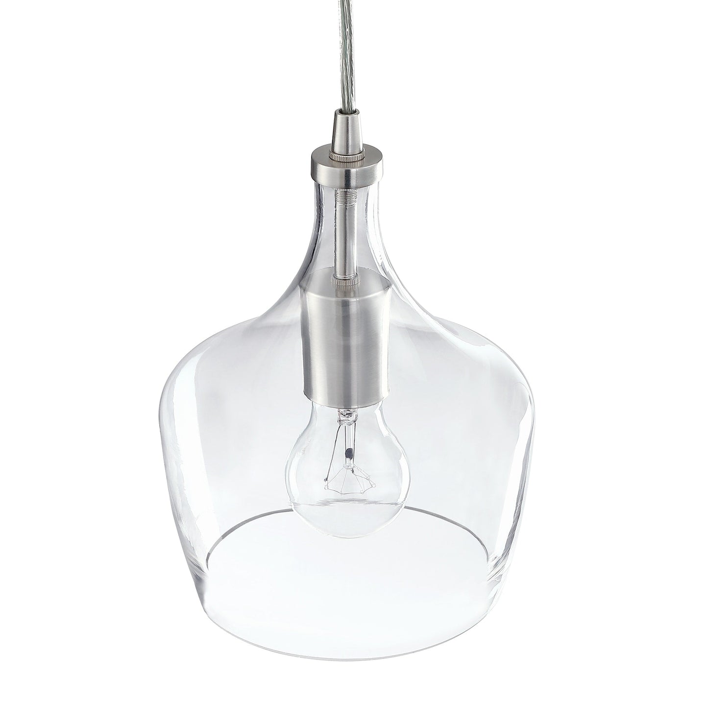 1-Light Kitchen Island Teardrop Clear Glass Pendant（1 or 3-pack can be chosen)