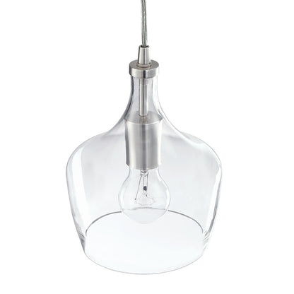 1-Light Kitchen Island Teardrop Clear Glass Pendant（1 or 3-pack can be chosen)