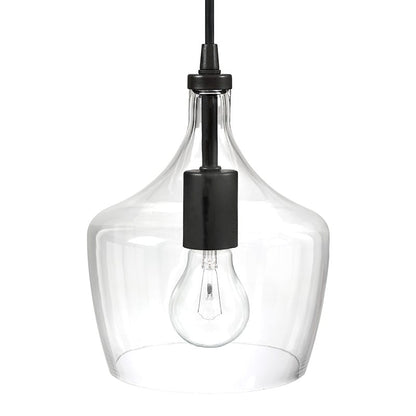 1-Light Kitchen Island Teardrop Clear Glass Pendant（1 or 3-pack can be chosen)