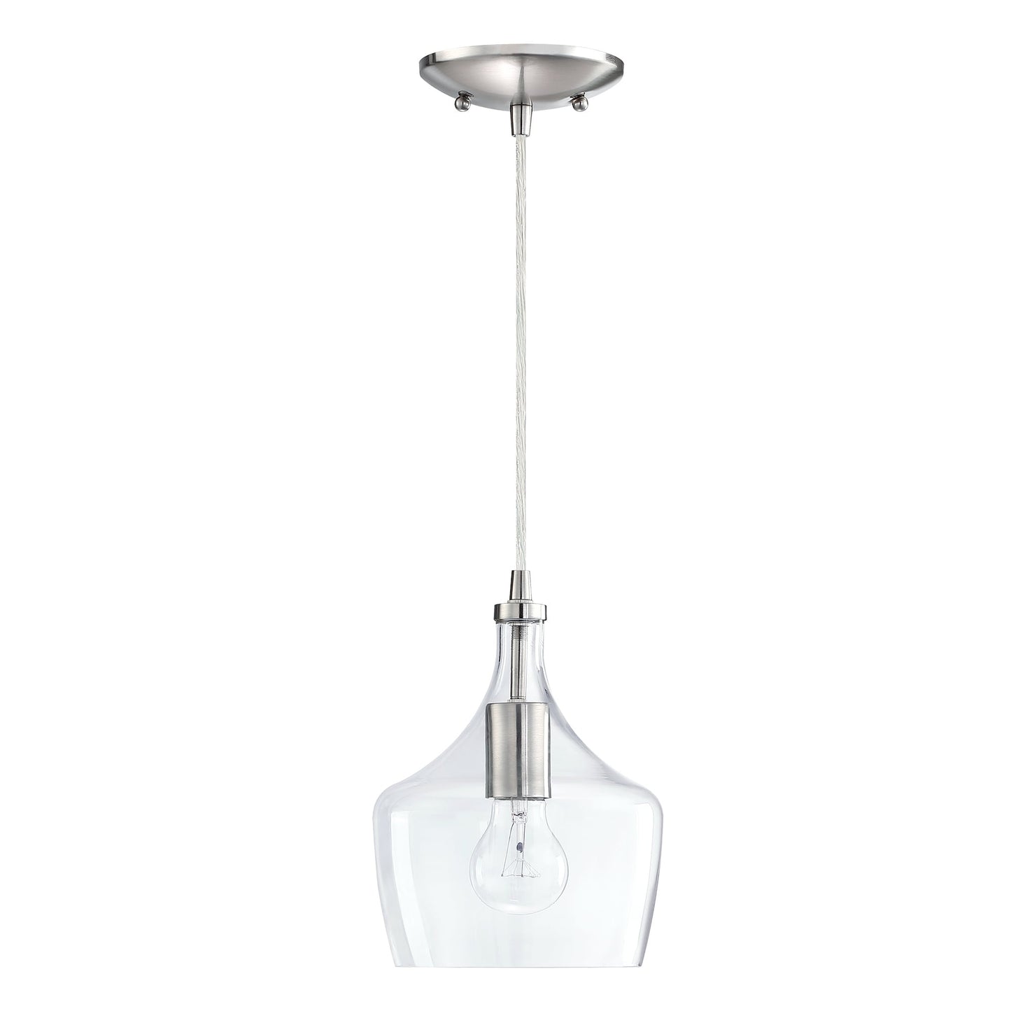 1-Light Kitchen Island Teardrop Clear Glass Pendant（1 or 3-pack can be chosen)