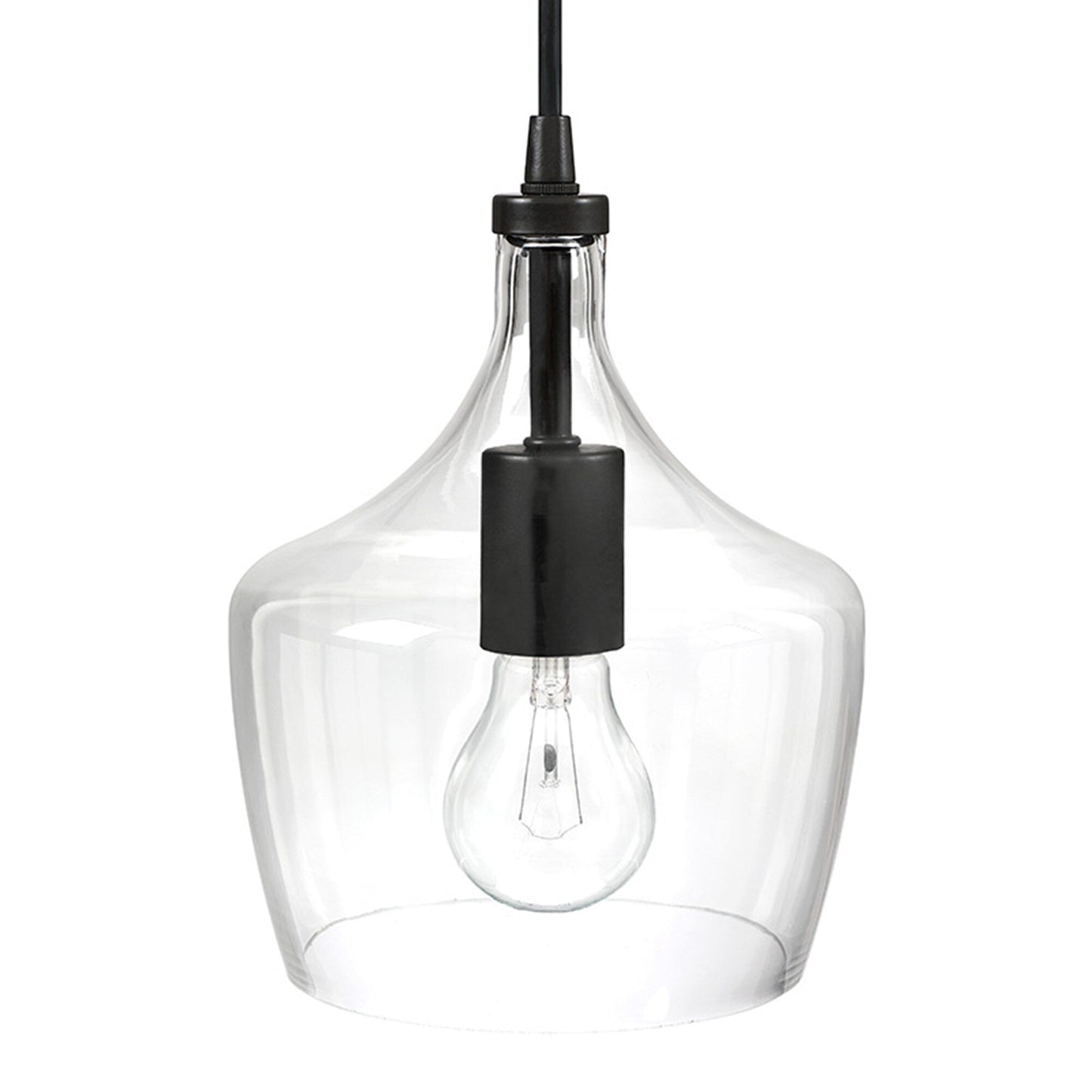 1-Light Kitchen Island Teardrop Clear Glass Pendant（1 or 3-pack can be chosen)