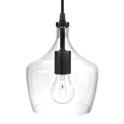 1-Light Kitchen Island Teardrop Clear Glass Pendant（1 or 3-pack can be chosen)