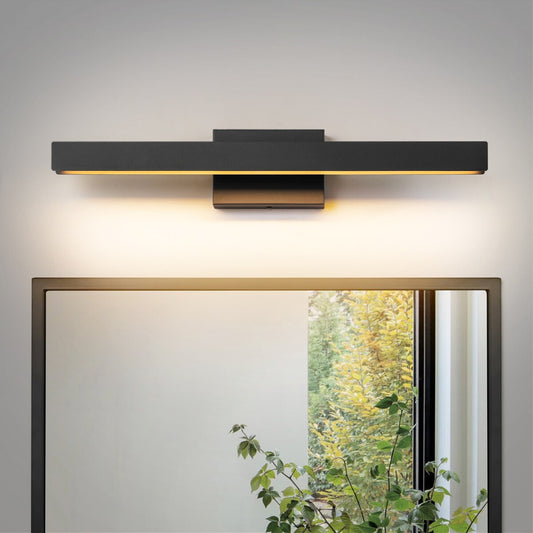 1-Light Modern Linear Black Bathroom Vanity Light Color-Changing Dimmable Rotatable Integrated LED Wall Sconce
