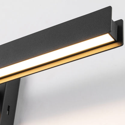 1-Light Modern Linear Black Bathroom Vanity Light Color-Changing Dimmable Rotatable Integrated LED Wall Sconce
