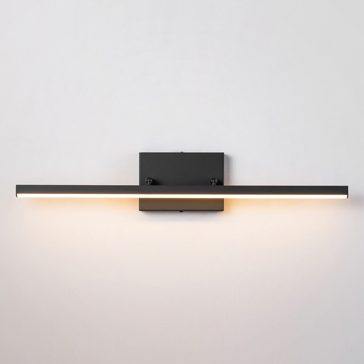 1-Light Modern Linear Black Bathroom Vanity Light Color-Changing Dimmable Rotatable Integrated LED Wall Sconce