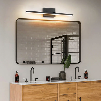 1-Light Modern Linear Black Bathroom Vanity Light Color-Changing Dimmable Rotatable Integrated LED Wall Sconce
