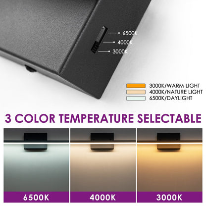 1-Light Modern Linear Black Bathroom Vanity Light Color-Changing Dimmable Rotatable Integrated LED Wall Sconce