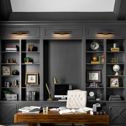 1-Light Modern Linear Black Bathroom Vanity Light Color-Changing Dimmable Rotatable Integrated LED Wall Sconce