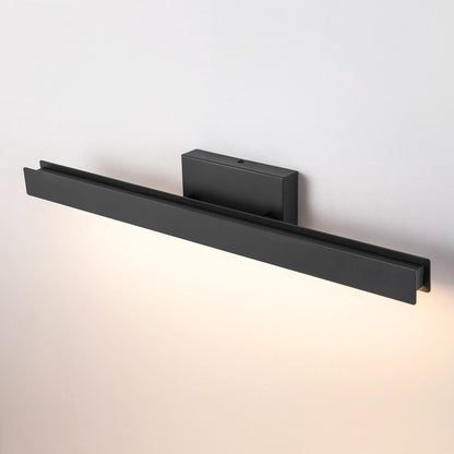 1-Light Modern Linear Black Bathroom Vanity Light Color-Changing Dimmable Rotatable Integrated LED Wall Sconce
