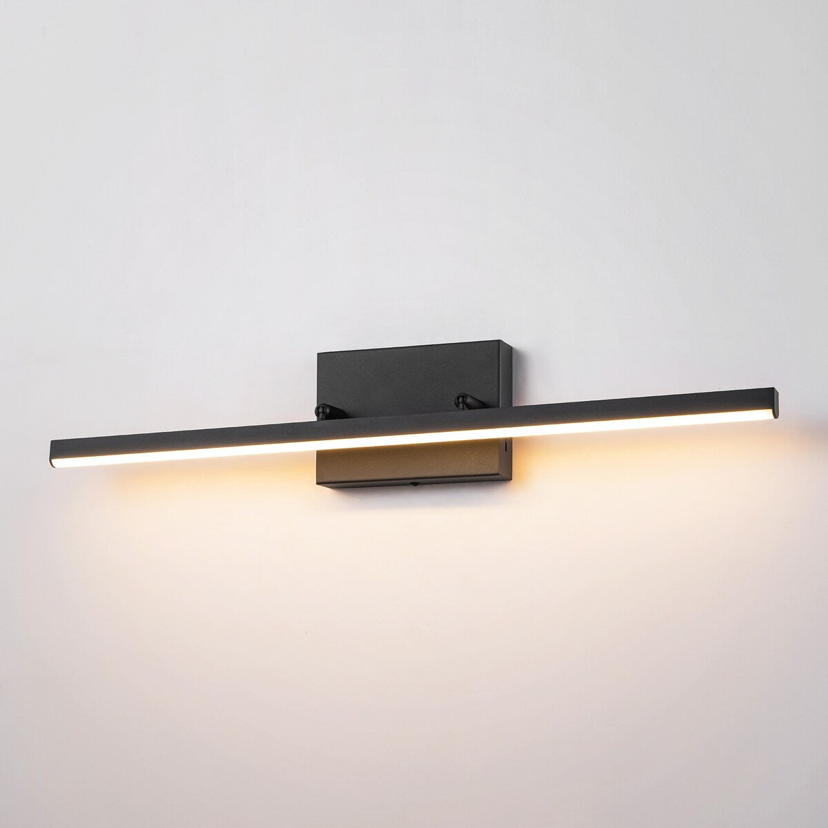 1-Light Modern Linear Black Bathroom Vanity Light Color-Changing Dimmable Rotatable Integrated LED Wall Sconce