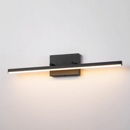 1-Light Modern Linear Black Bathroom Vanity Light Color-Changing Dimmable Rotatable Integrated LED Wall Sconce