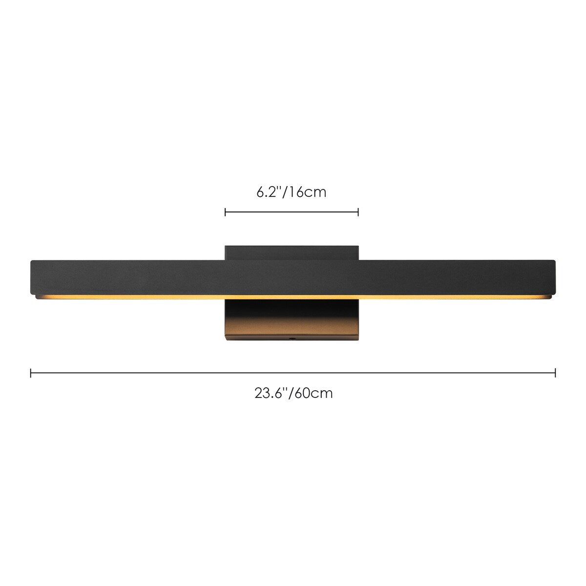 1-Light Modern Linear Black Bathroom Vanity Light Color-Changing Dimmable Rotatable Integrated LED Wall Sconce