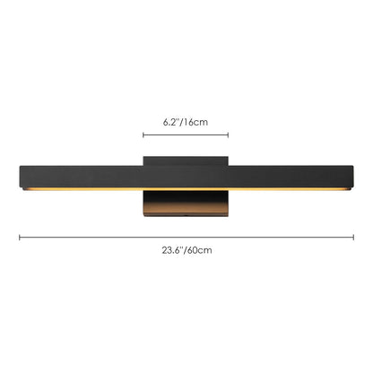 1-Light Modern Linear Black Bathroom Vanity Light Color-Changing Dimmable Rotatable Integrated LED Wall Sconce
