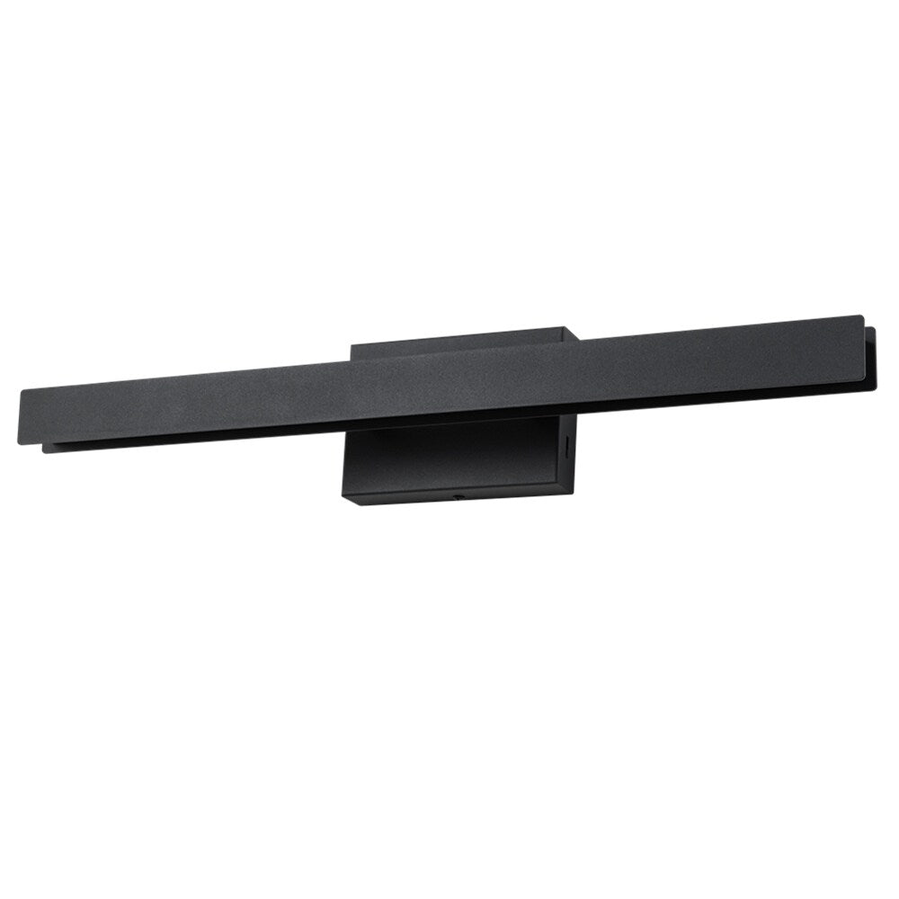1-Light Modern Linear Black Bathroom Vanity Light Color-Changing Dimmable Rotatable Integrated LED Wall Sconce