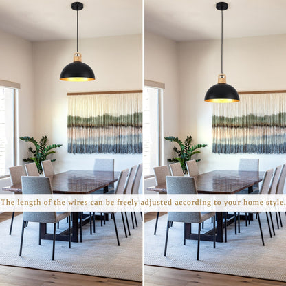 1-Light Modern Pendant Light Fixture with Plug-in Switch for Kitchen Island