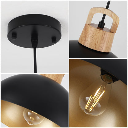 1-Light Modern Pendant Light Fixture with Plug-in Switch for Kitchen Island