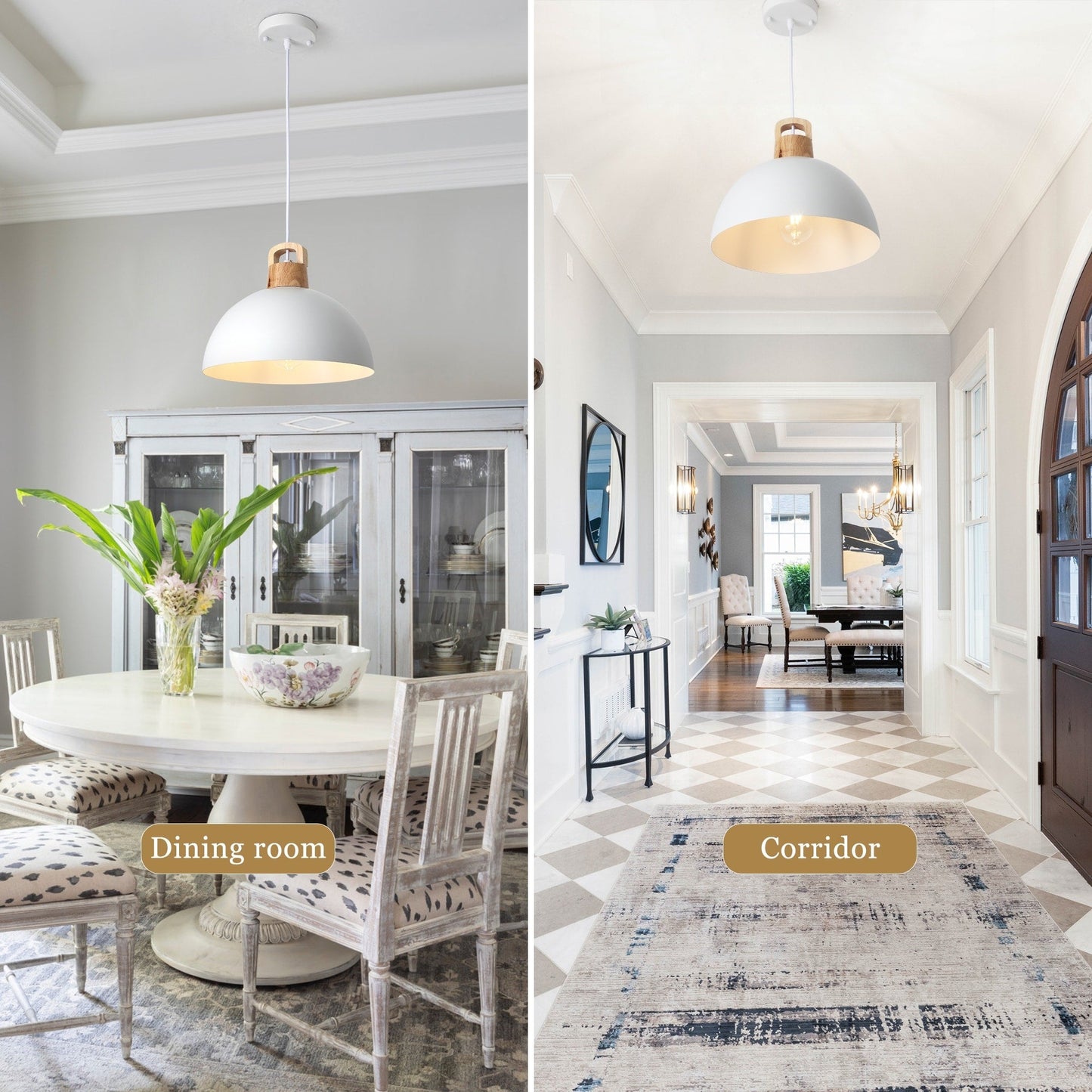 1-Light Modern Pendant Light Fixture with Plug-in Switch for Kitchen Island