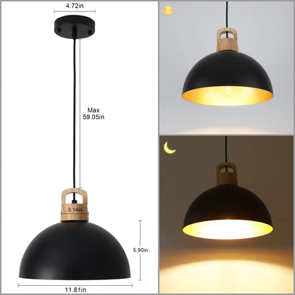 1-Light Modern Pendant Light Fixture with Plug-in Switch for Kitchen Island