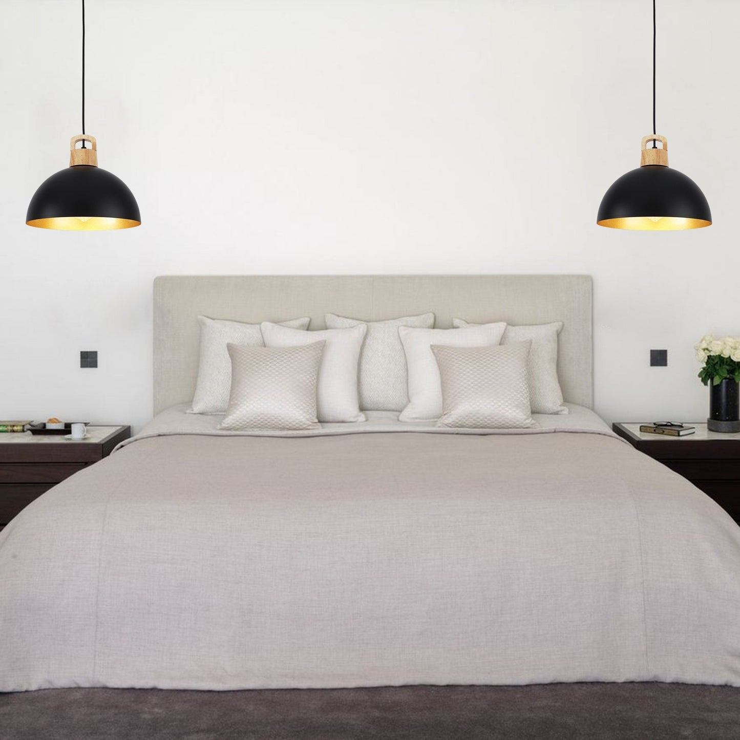 1-Light Modern Pendant Light Fixture with Plug-in Switch for Kitchen Island