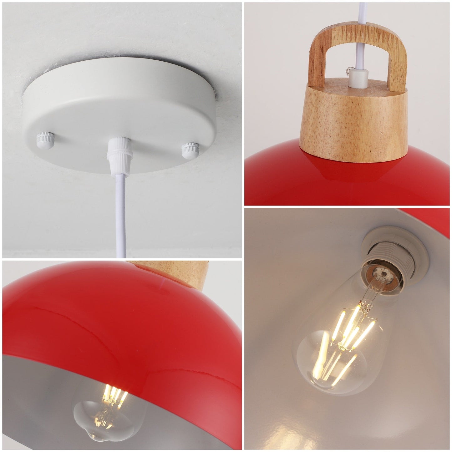 1-Light Modern Pendant Light Fixture with Plug-in Switch for Kitchen Island