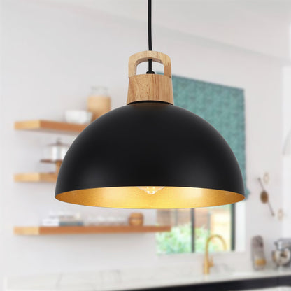 1-Light Modern Pendant Light Fixture with Plug-in Switch for Kitchen Island