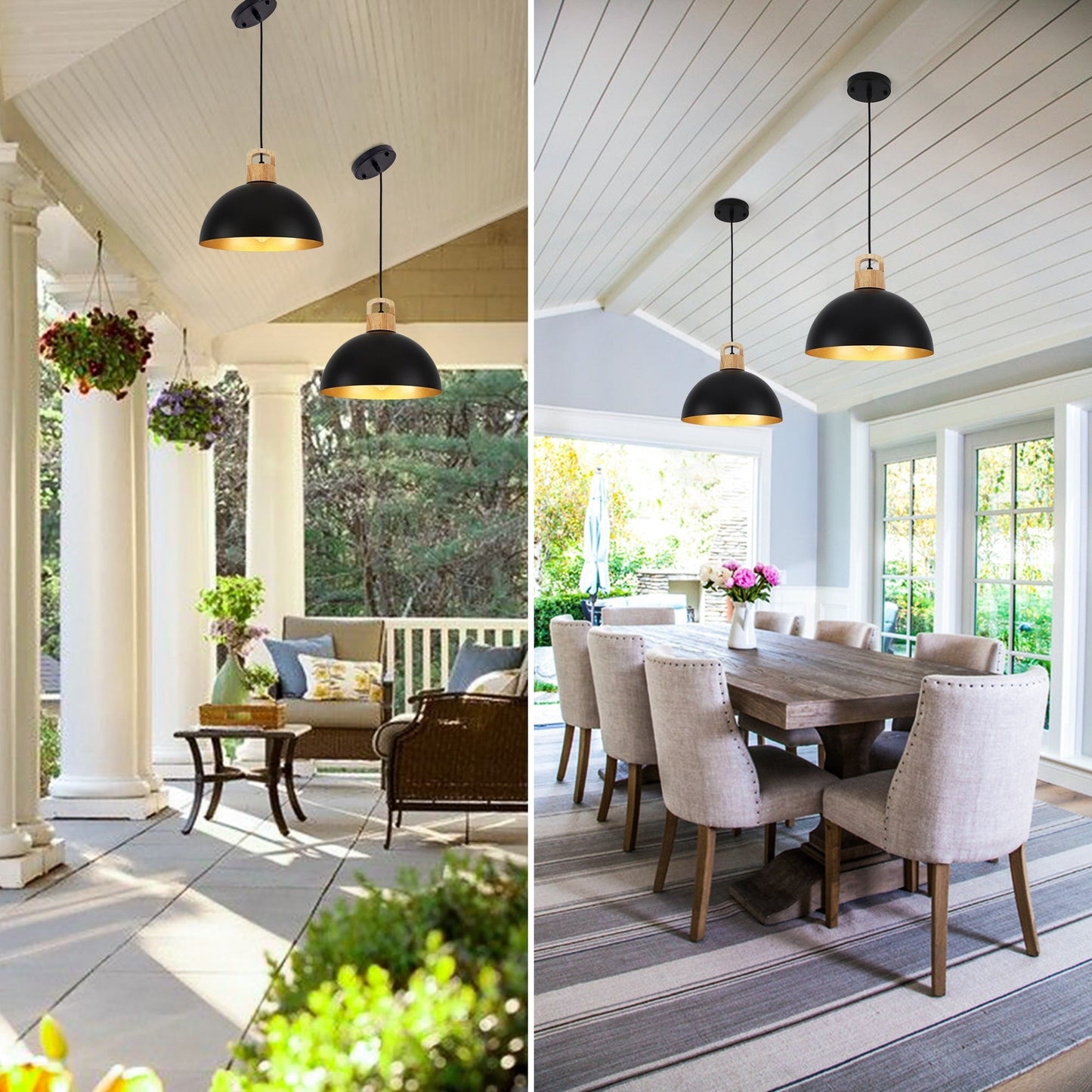 1-Light Modern Pendant Light Fixture with Plug-in Switch for Kitchen Island