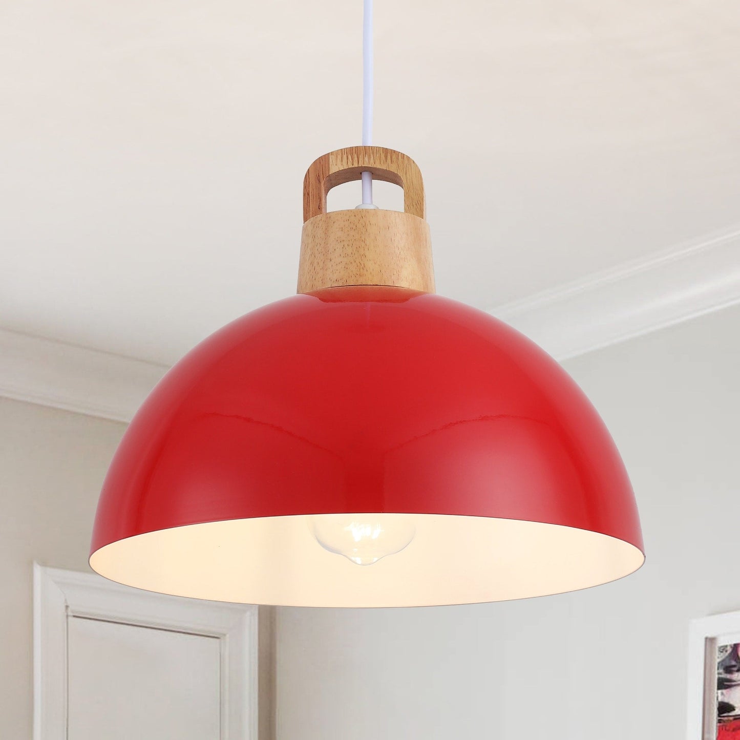 1-Light Modern Pendant Light Fixture with Plug-in Switch for Kitchen Island