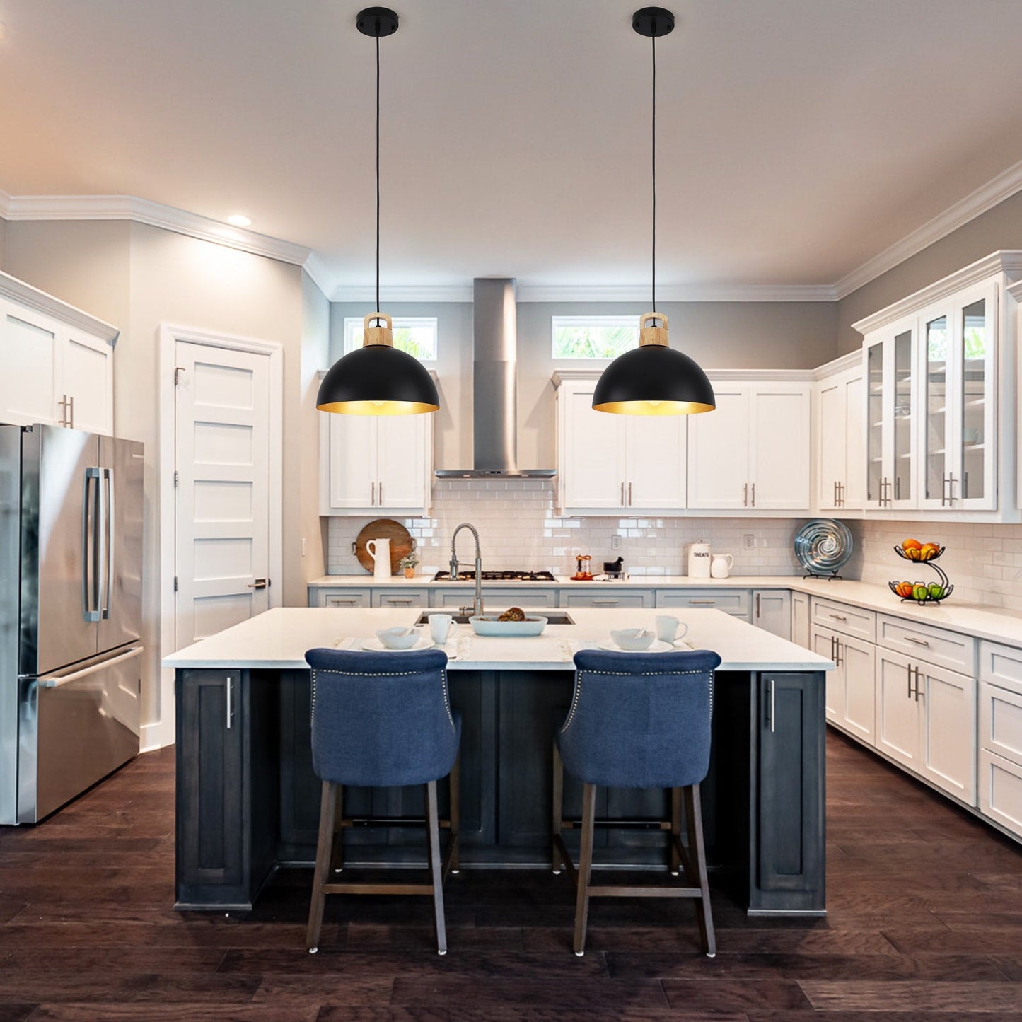 1-Light Modern Pendant Light Fixture with Plug-in Switch for Kitchen Island