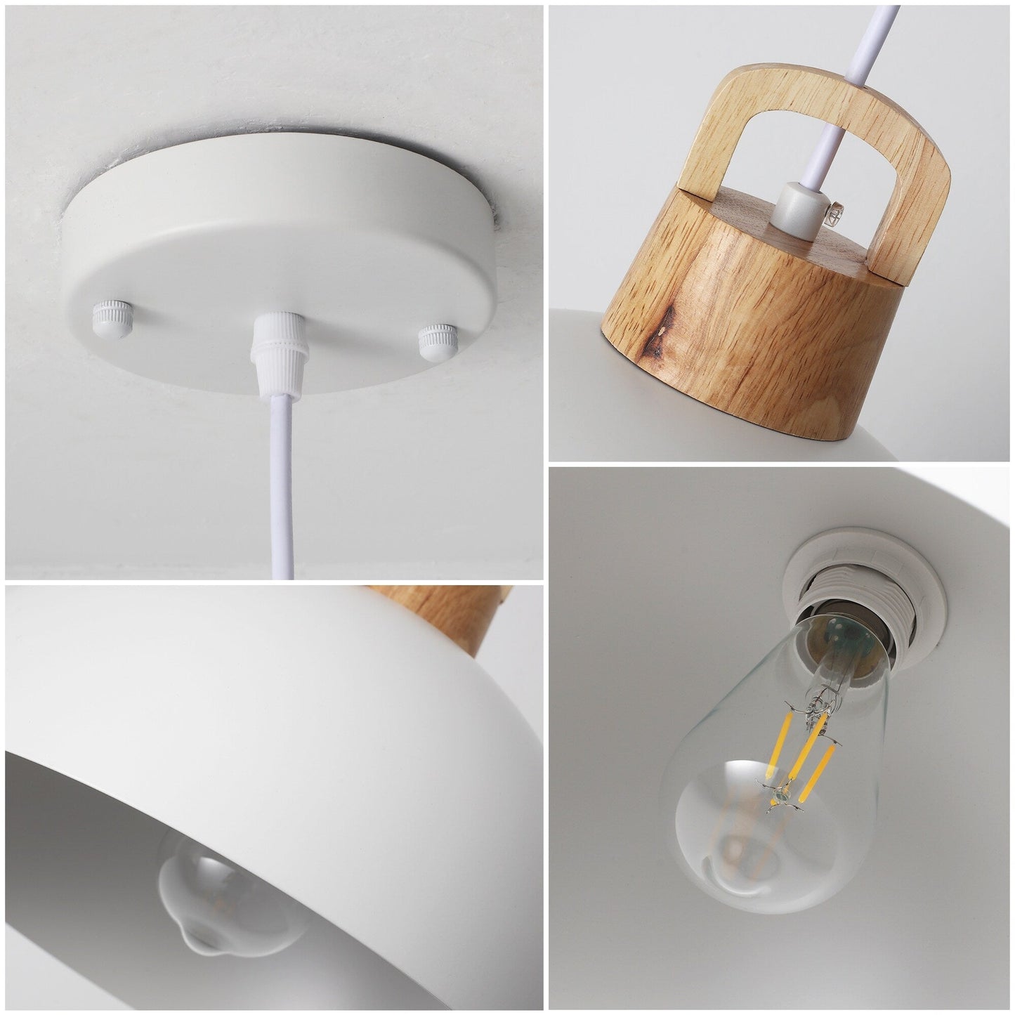 1-Light Modern Pendant Light Fixture with Plug-in Switch for Kitchen Island