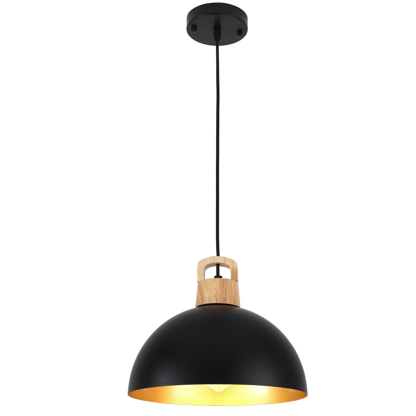 1-Light Modern Pendant Light Fixture with Plug-in Switch for Kitchen Island