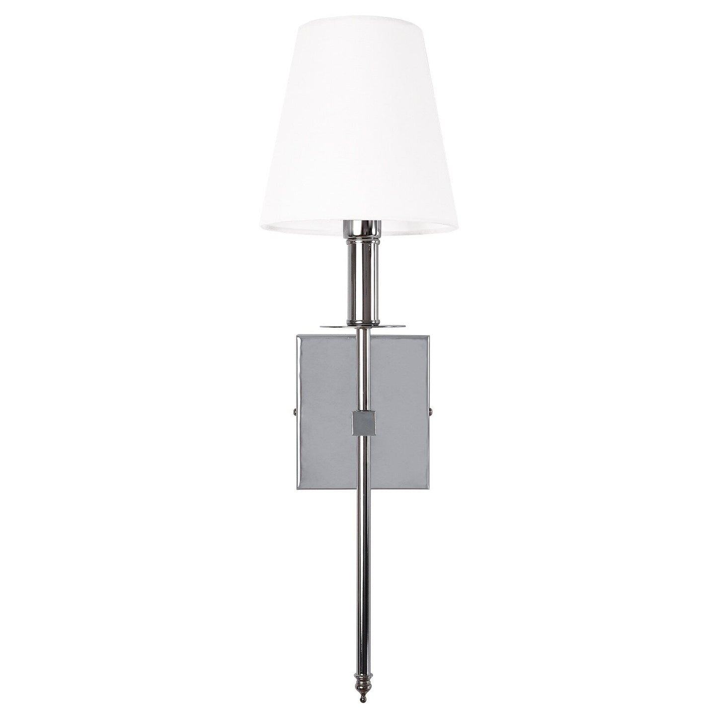1-Light Wall Sconce with White Fabric Shade