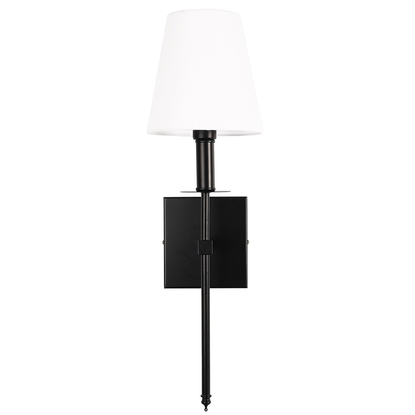 1-Light Wall Sconce with White Fabric Shade