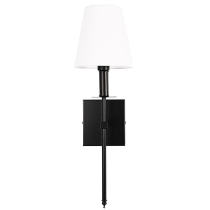 1-Light Wall Sconce with White Fabric Shade