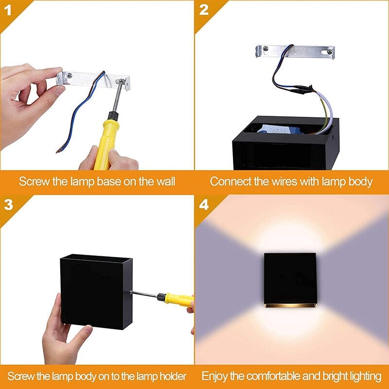 1 Pc LED Wall Lights Up Down Cube Sconce Lamp