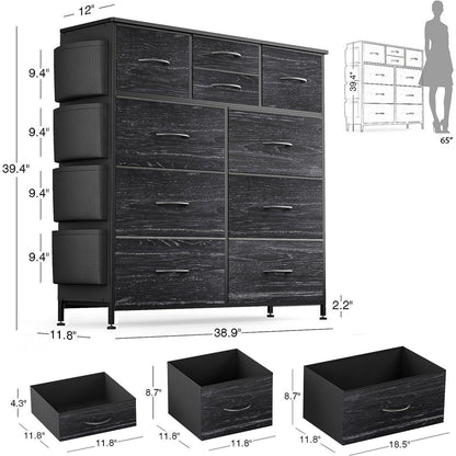 10 Drawer Dresser Fabric Closet Storage Tower Organizer Unit Bedroom