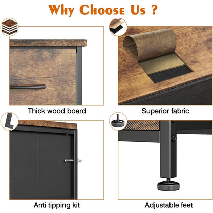 10 Drawer Dresser Fabric Closet Storage Tower Organizer Unit Bedroom