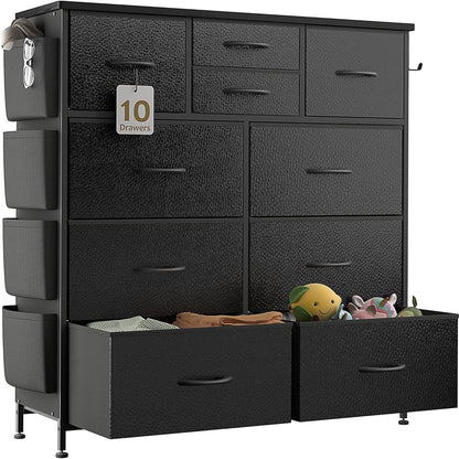 10 Drawer Dresser Fabric Closet Storage Tower Organizer Unit Bedroom