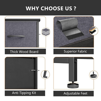 10 Drawer Dresser Fabric Closet Storage Tower Organizer Unit Bedroom