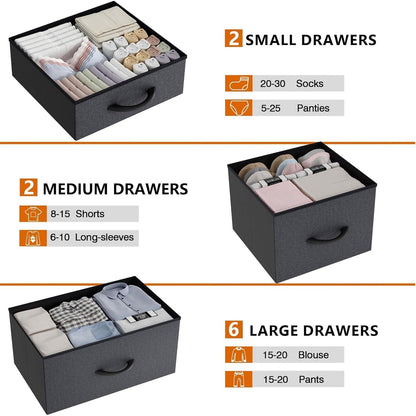 10 Drawer Dresser Fabric Closet Storage Tower Organizer Unit Bedroom