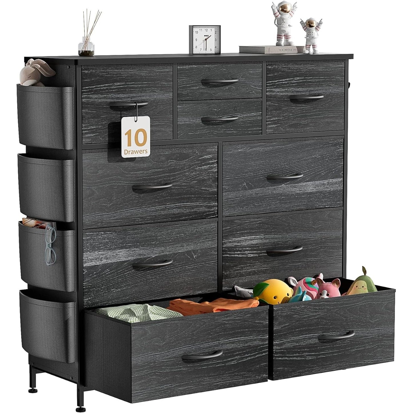 10 Drawer Dresser Fabric Closet Storage Tower Organizer Unit Bedroom