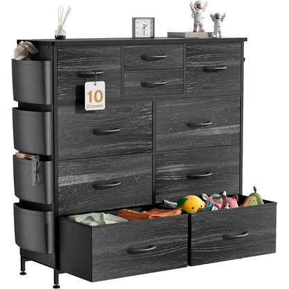 10 Drawer Dresser Fabric Closet Storage Tower Organizer Unit Bedroom